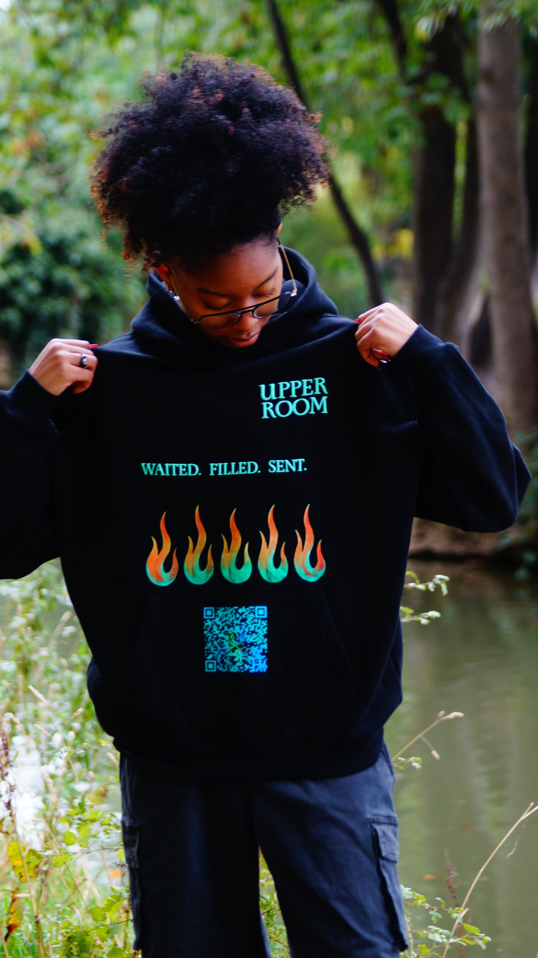UPPER ROOM — “WAITED. FILLED. SENT.”  Premium Unisex Hoodie