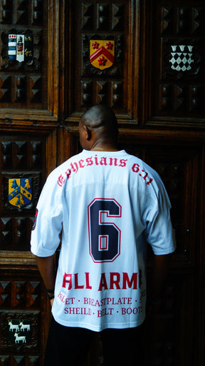 Battle Ready Oversized Jersey – “Full Armor” Edition - WHITE