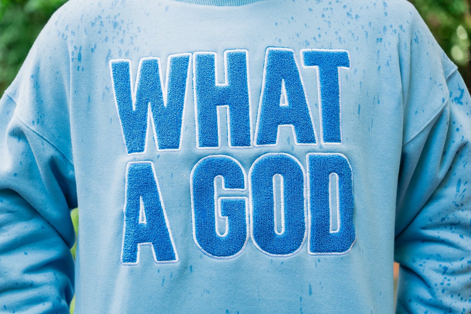 WHAT A GOD | OVERSIZED CHENILLE SWEATSHIRT