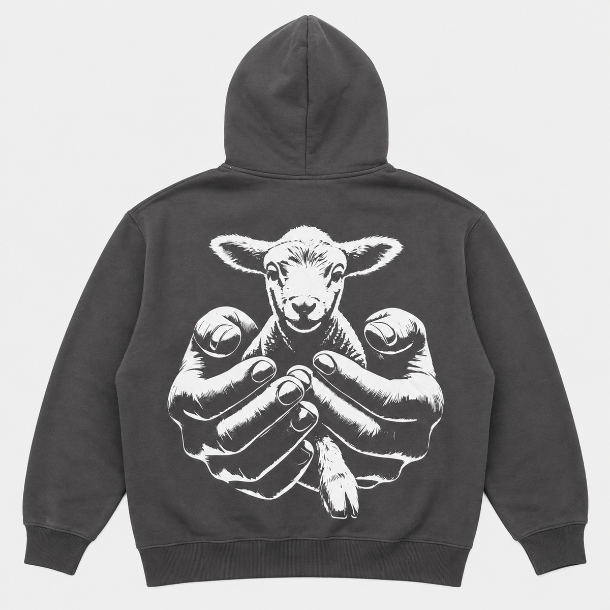 LAMB OF GOD™ — SIGNATURE 3D PUFF FULL FLEECE HOODIE l GRAY