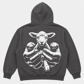 LAMB OF GOD™ — SIGNATURE 3D PUFF FULL FLEECE HOODIE l GRAY