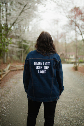 HERE I AM I UNISEX DENIM JACKET