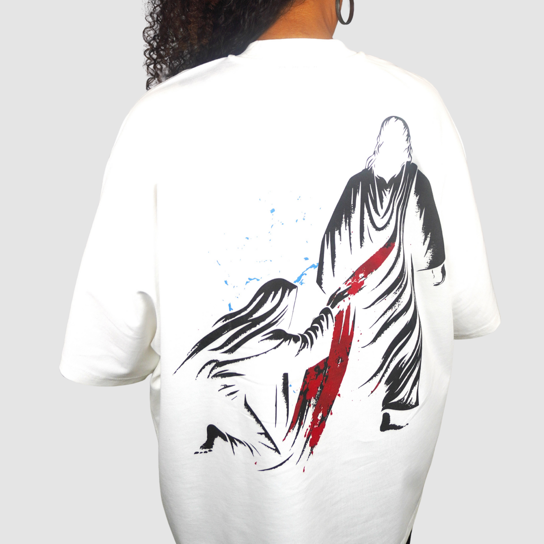 I AM HEALED – Cropped Super Oversize Drop Shoulder Tee (WHITE)