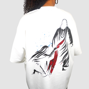 I AM HEALED – Cropped Super Oversize Drop Shoulder Tee (WHITE)