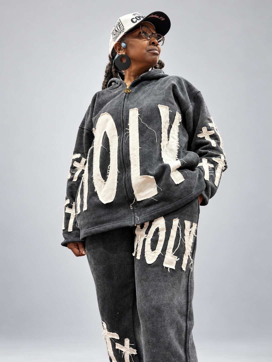 DISTRESSED HOLY THREE CROSSES Premium Sweatpants