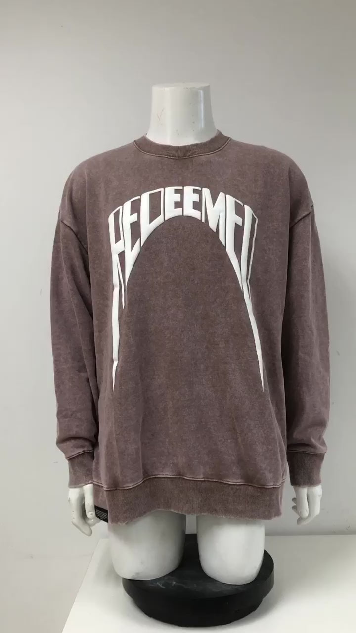 REDEEMED – Unisex Premium Oversized Puff Print Sweatshirt w/ Side Pockets